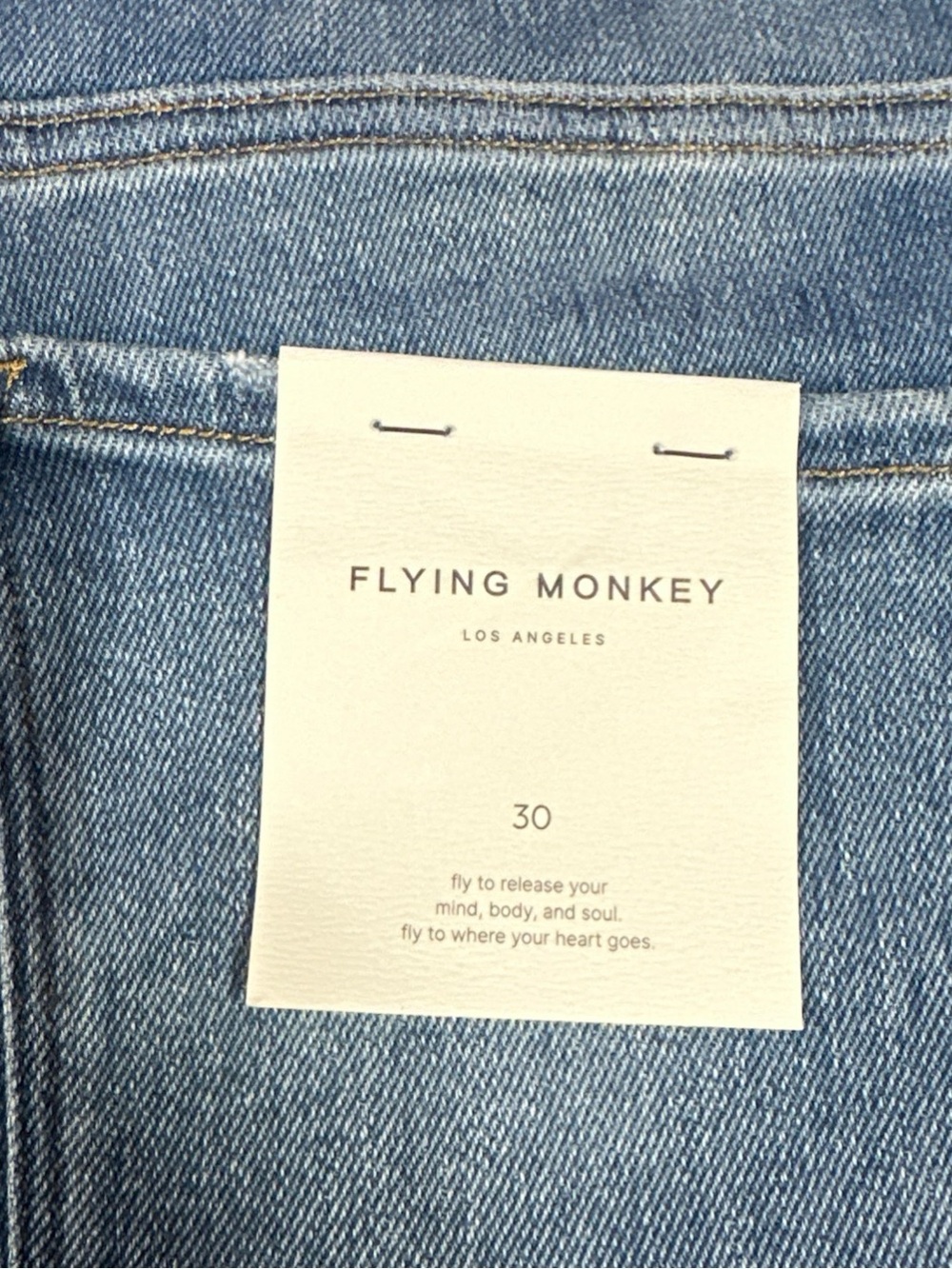 Flying Monkey Wide Leg Flare Jeans - Blue Denim - Picture 6 of 16